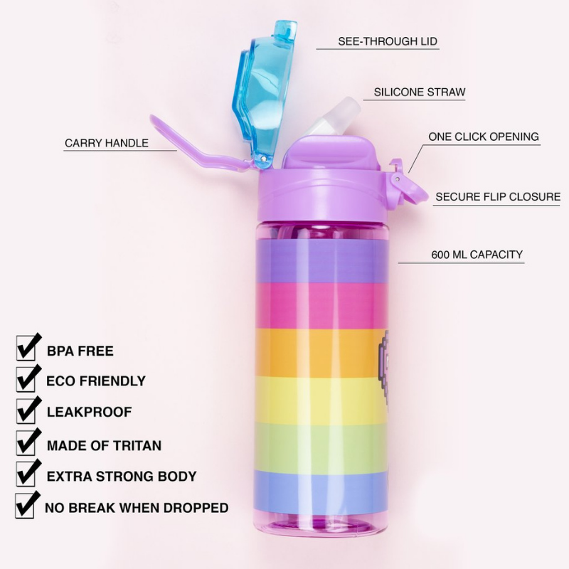 Fringoo Kids Water Bottle With Straw 100% Leakproof BPA FREE 