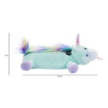 Load image into Gallery viewer, Fringoo Plush Unicorn Pencil Case - Rainbow Unicorn Mint

