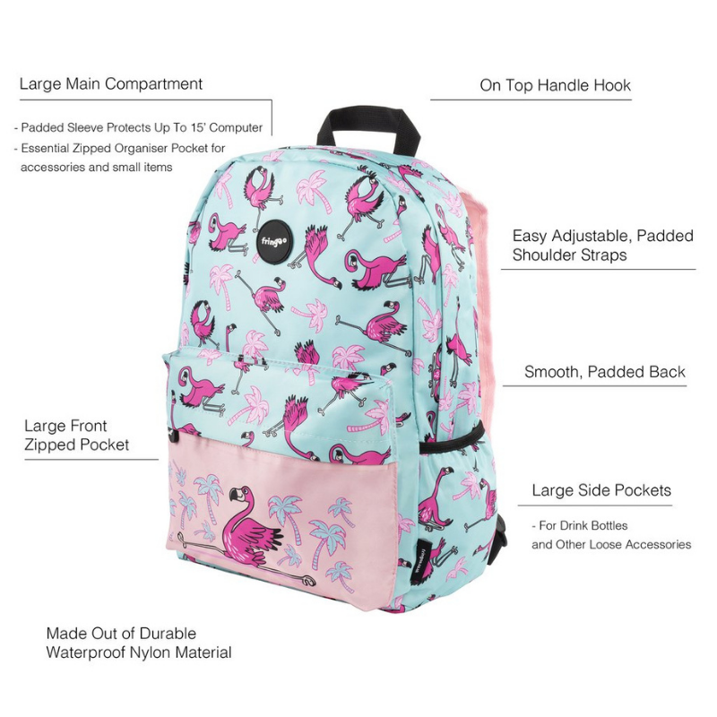 Fringoo Waterproof Backpack - Flamingo