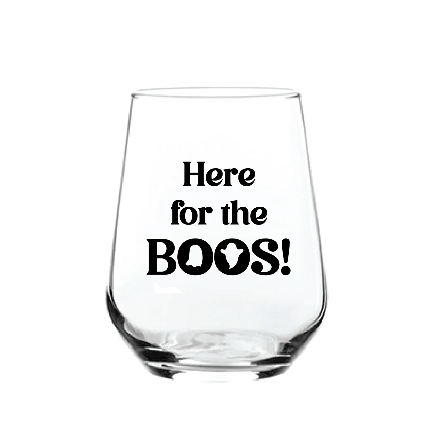 Halloween 14.25oz Allegra Stemless Wine Glass - Here for the Boos