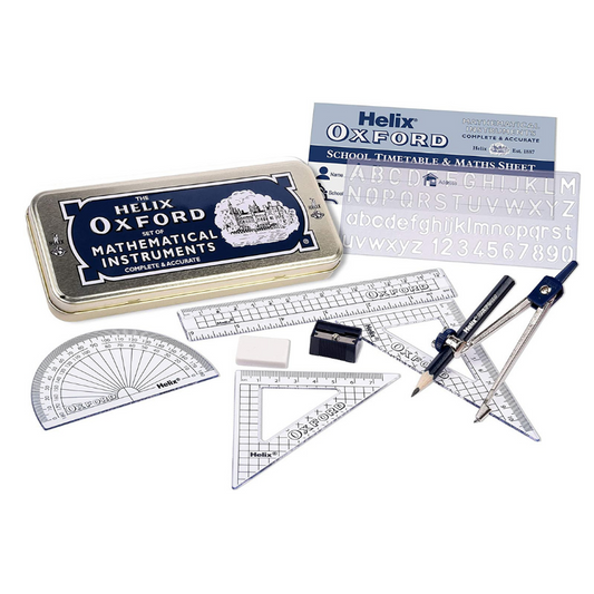 Helix Oxford Blue Geometry Math Set with Timetable