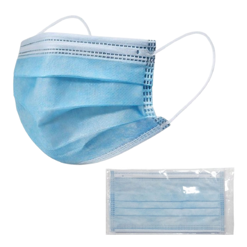 Individually Wrapped 3-Ply Disposable Face Masks