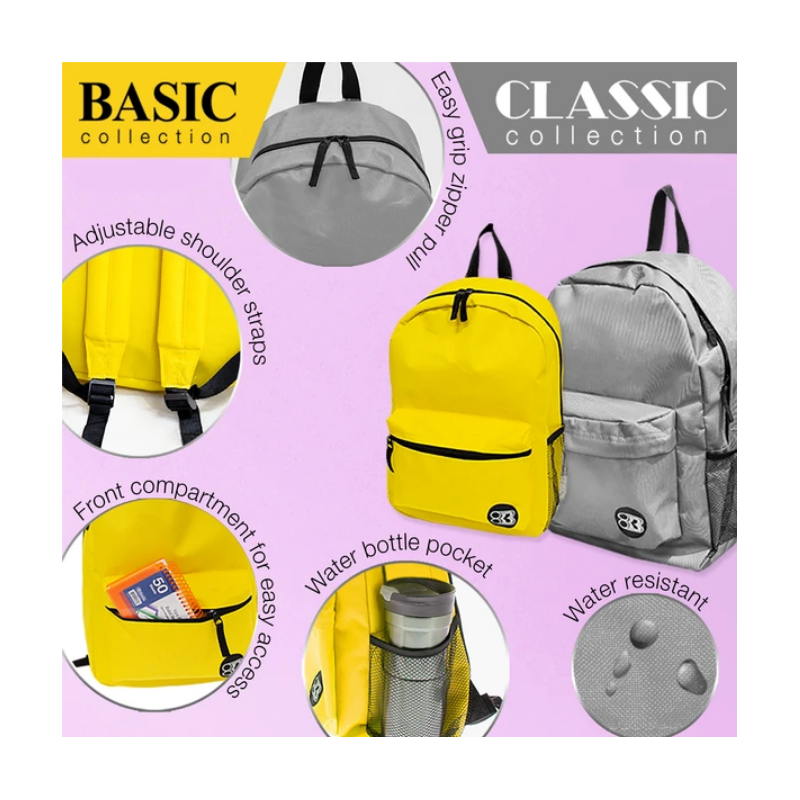 BAZIC 16" Basic Backpack - Navy Blue