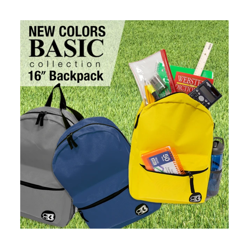BAZIC 16" Basic Backpack - Navy Blue