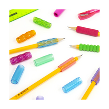 Load image into Gallery viewer, BAZIC Assorted Colour &amp; Shape Gel Pencil / Pen Grip (8/Pack)
