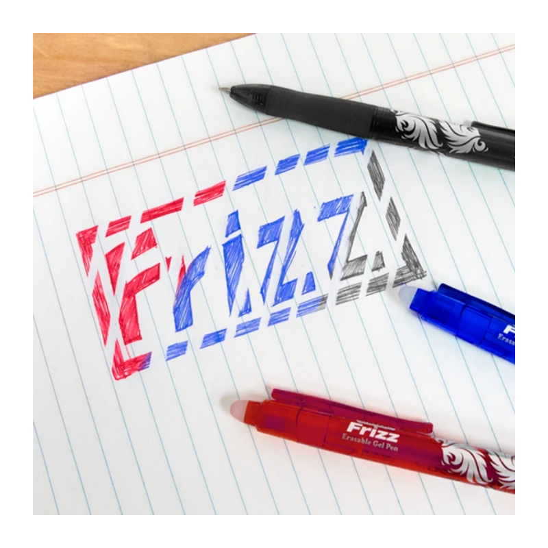 BAZIC Frizz Blue Erasable Gel Pen with Grip
