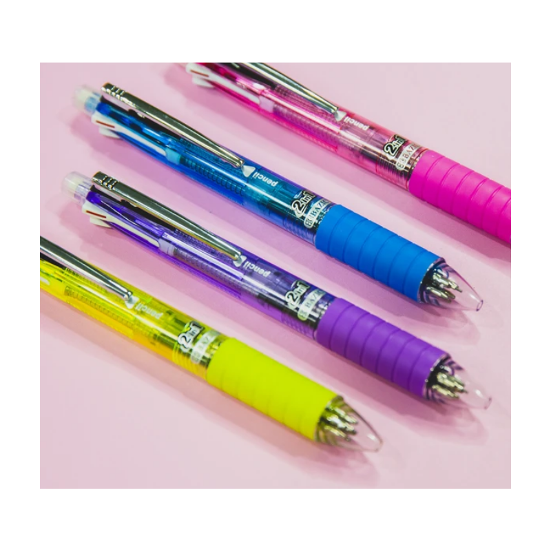 BAZIC 2-In-1 Mechanical Pencil & 4-Color Pen w/ Grip