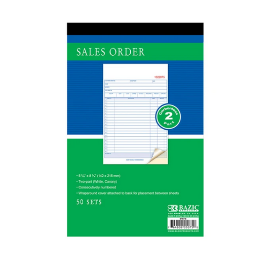 BAZIC 5 9/16" x 8 7/16" Sales Order Book (50 Sets)