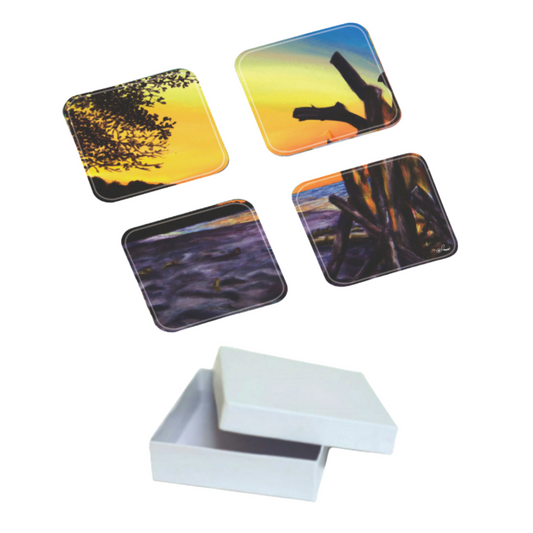 L. Garcia – 4PC Acrylic Coaster Set In Gift Box – Las Cuevas