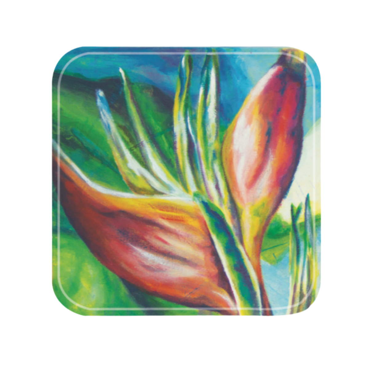 L. Garcia – 4PC Acrylic Coaster Set in Gift Box – Heliconia