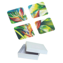 Load image into Gallery viewer, L. Garcia – 4PC Acrylic Coaster Set in Gift Box – Heliconia
