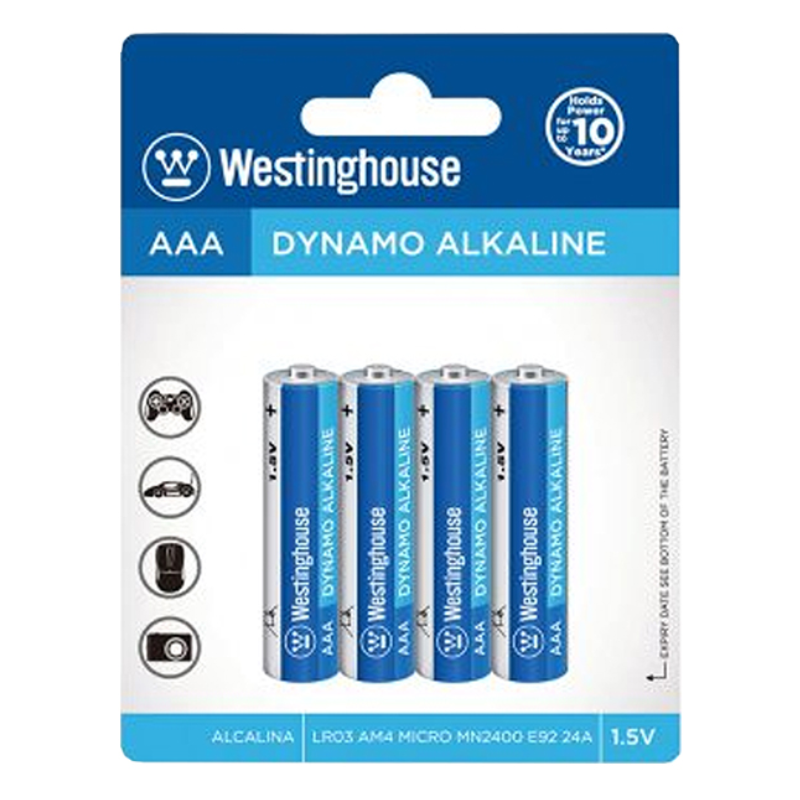 Westinghouse Alkaline AAA Battery 4/Pk