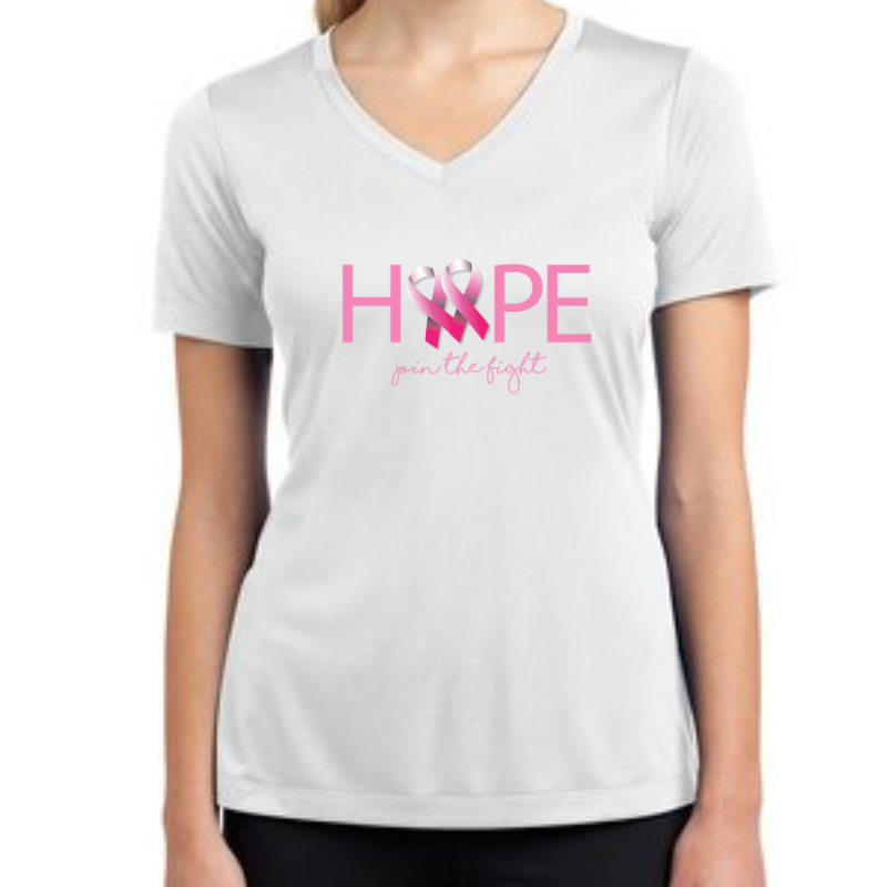 Ladies Competitor V-Neck T-Shirt - Hope Join the Fight