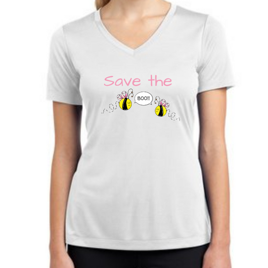 Ladies Competitor V-Neck T-Shirt - Save the Boobies!