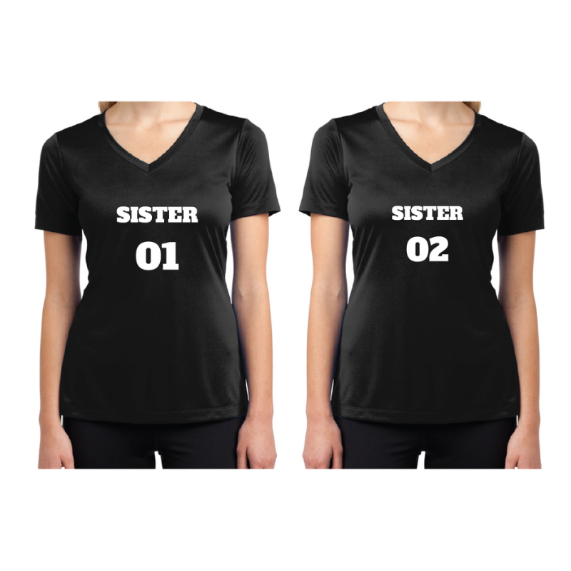 Ladies Competitor V-Neck T-Shirt - Sister Sister (Price for One)