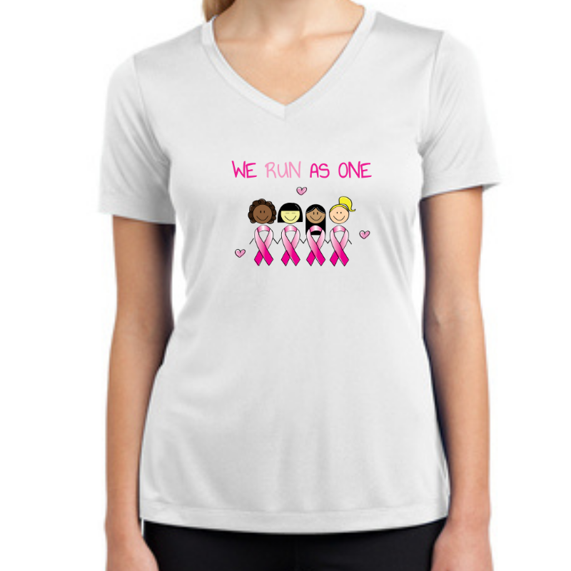 Ladies Competitor V-Neck T-Shirt - We Run as One