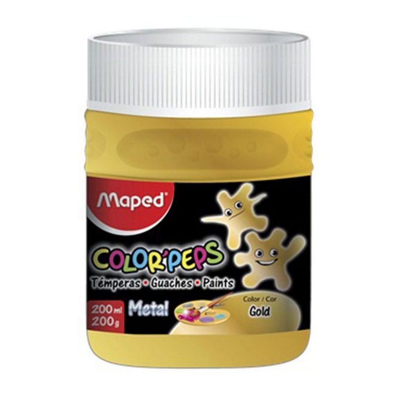 Maped Color Peps Tempera 200ml Paint Pots - Metallic