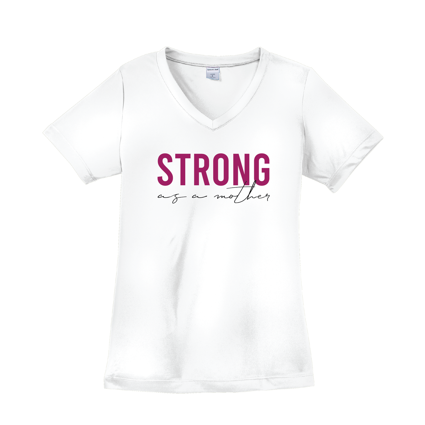 Ladies Competitor V-Neck T-Shirt - Strong as a Mother