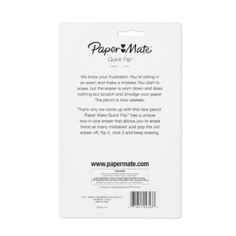 Paper Mate Quick Flip 0.7mm Mechanical Pencil (4/Pack)