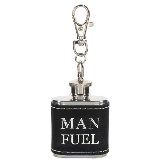 Pavilion Mini 1oz PU Leather & Stainless Steel Flask - Man Fuel