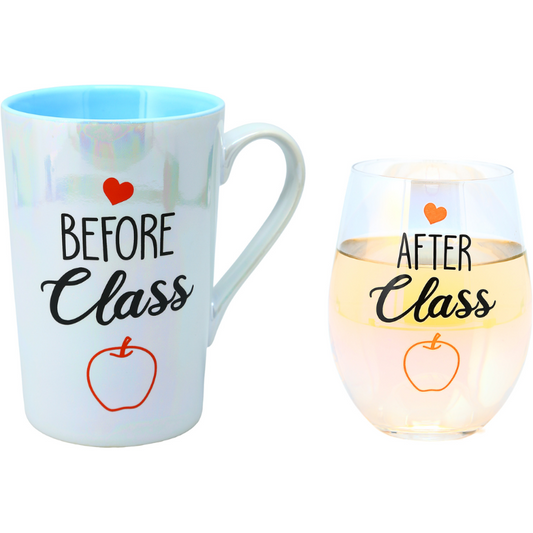 Pavilion 18oz Stemless Glass & 15oz Latte Cup Set - Before & After Class