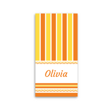 Load image into Gallery viewer, Personalised 63&quot; Striped Beach Towel - Yellow &amp; Orange
