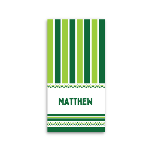 Personalised 63" Striped Beach Towel - Green