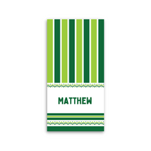 Load image into Gallery viewer, Personalised 63&quot; Striped Beach Towel - Green
