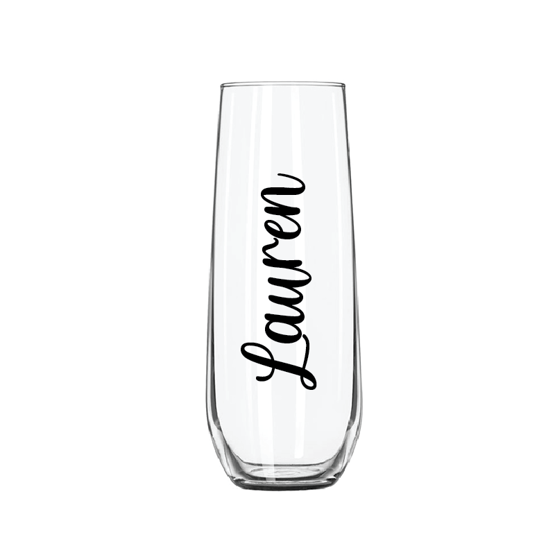 Personalised 8.5oz Stemless Champagne Glass / Flute