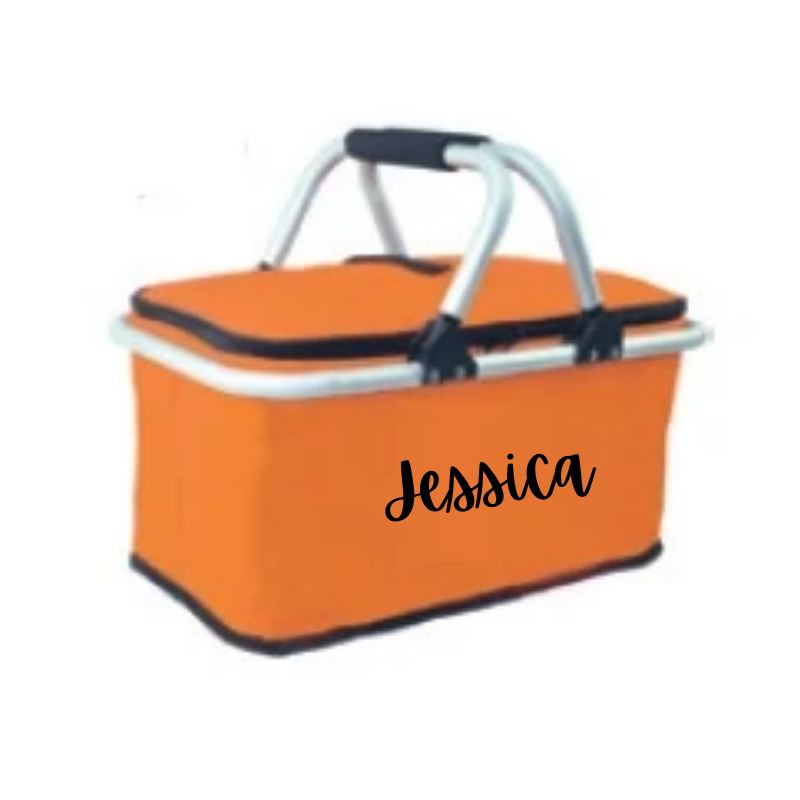 Personalised Folding Picnic Basket - Orange
