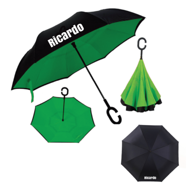Personalised 48" Arc Inverted Umbrella - Green