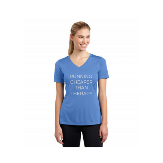 Personalised Ladies Competitor V-Neck T-Shirt - Light Blue