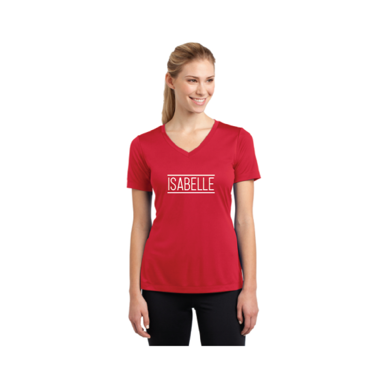 Personalised Ladies Competitor V-Neck T-Shirt - Red