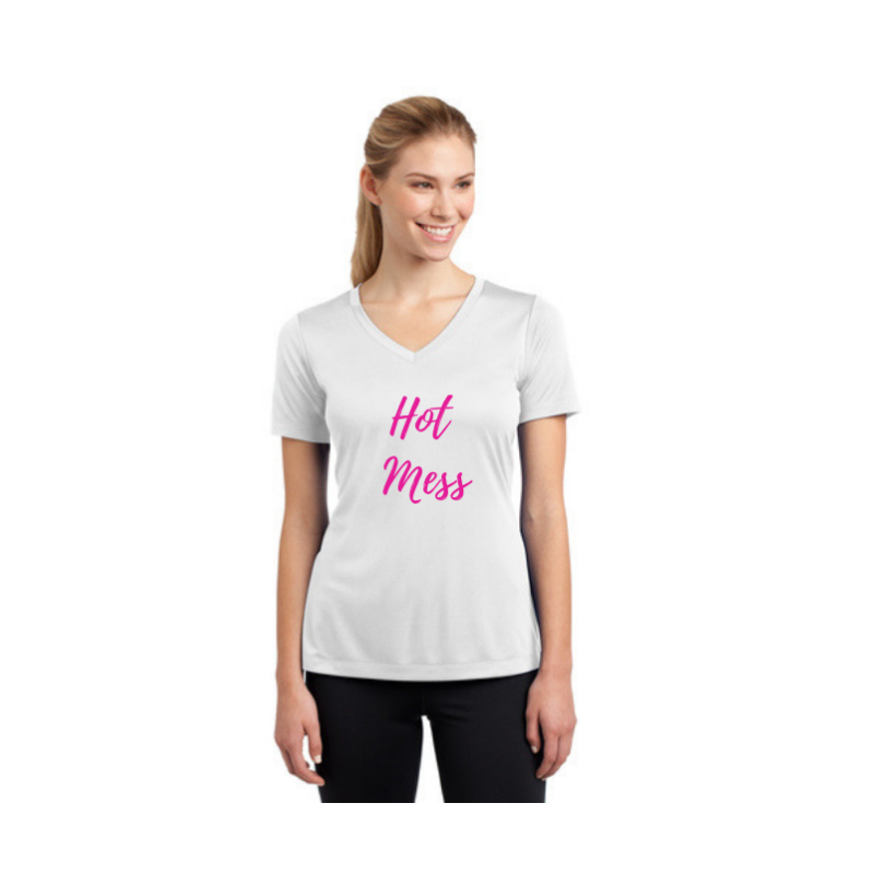 Personalised Ladies Competitor V-Neck T-Shirt - White