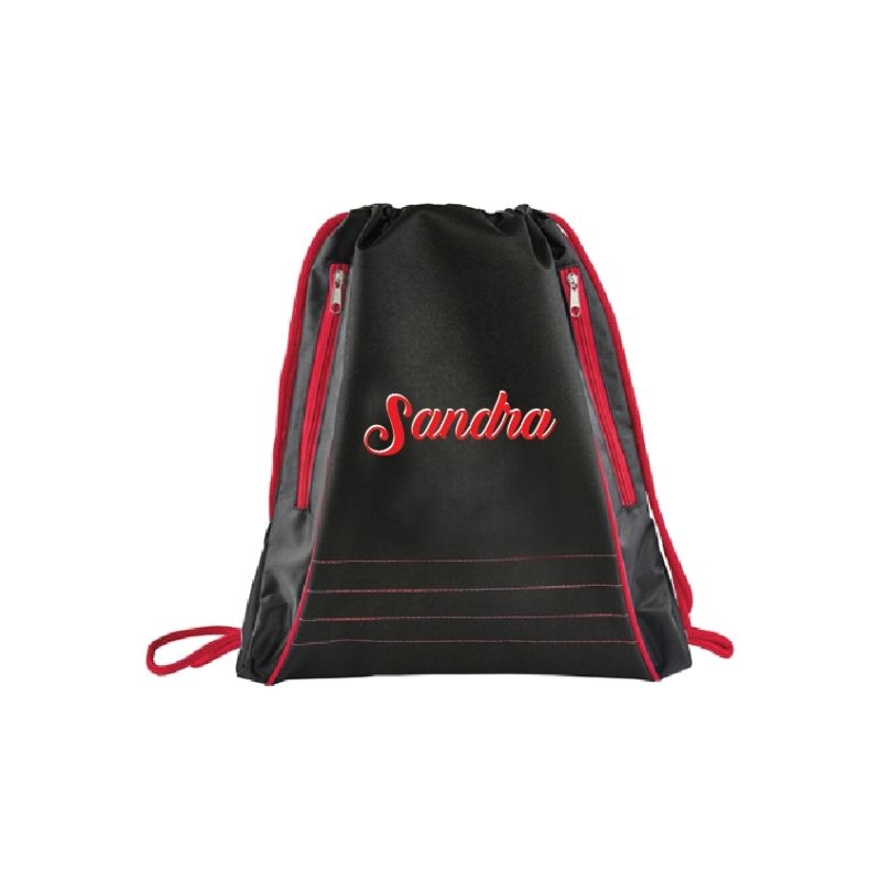 Personalised Neon Deluxe Drawstring Bag – Red
