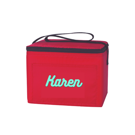 Personalised Rectango Cooler Lunch Bag - Red