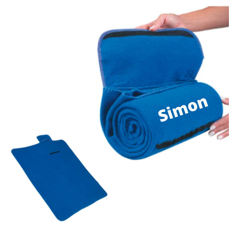 Personalised Roll Up Blanket - Blue