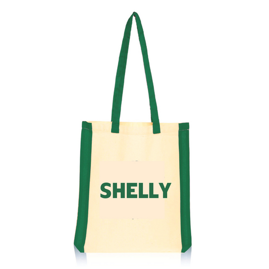 Personalised Side Stripes Cotton Tote Bag - Green