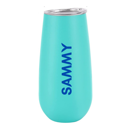 Personalised Stemless Champagne Flute Tumbler - Mint