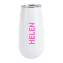Load image into Gallery viewer, Personalised Stemless Champagne Flute Tumbler - White
