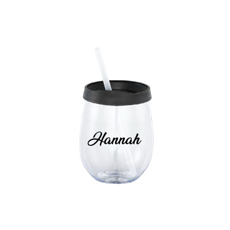 Personalised Stemless Tumbler with Straw - Clear
