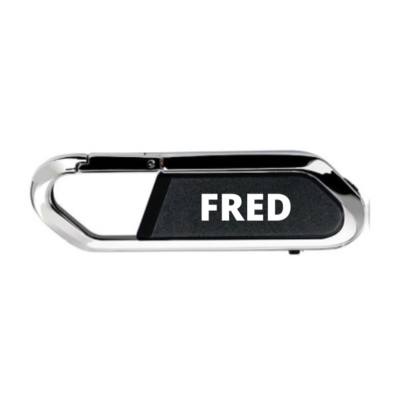 Personalised The Massive 64GB Carabiner USB Flash Drive in Velvet Pouch
