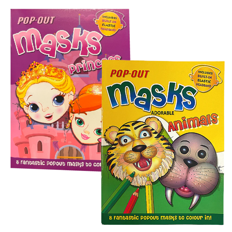 Pop Out Masks Colouring Book