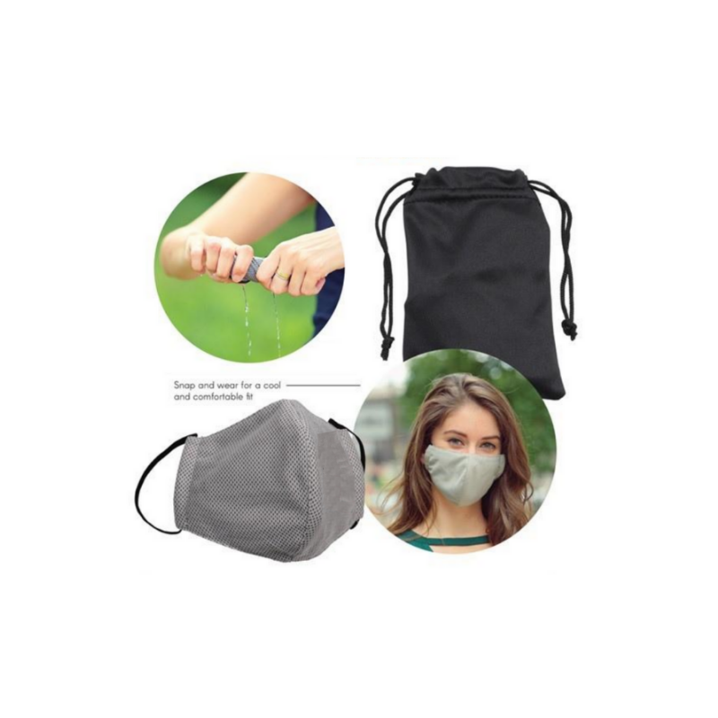 Refresh Microfiber Cooling Mask with Travel Pouch