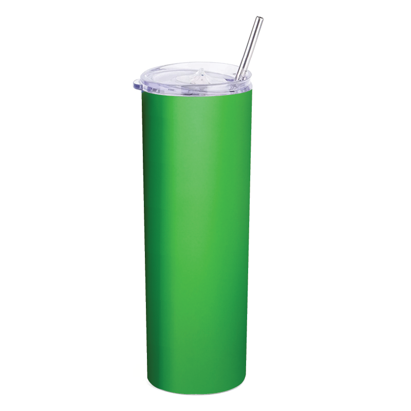 20oz Skinny Thermo Tumbler with Stainless Steel Straw