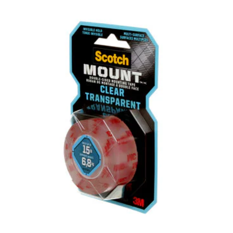 3M Scotch Mount™ 1" X 60" Clear Double Sided Mounting Tape