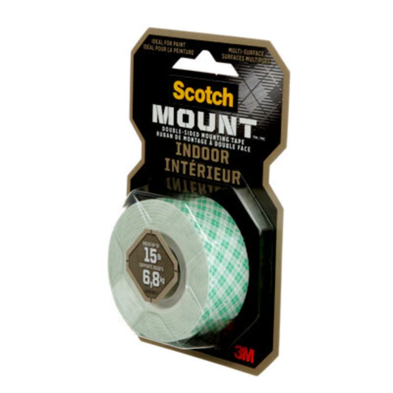 3M Scotch Mount™ 1" X 55" Indoor Double Sided Mounting Tape