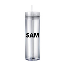 Load image into Gallery viewer, Personalised 16oz Clear Skinny Tumbler
