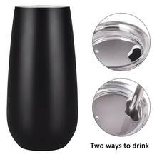 Load image into Gallery viewer, Personalised Stemless Champagne Flute Tumbler - Black
