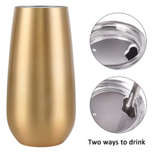 Load image into Gallery viewer, Personalised Stemless Champagne Flute Tumbler - Gold
